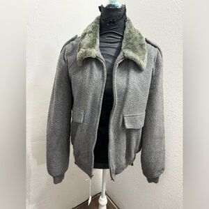 Vintage Canidae grey bomber jacket